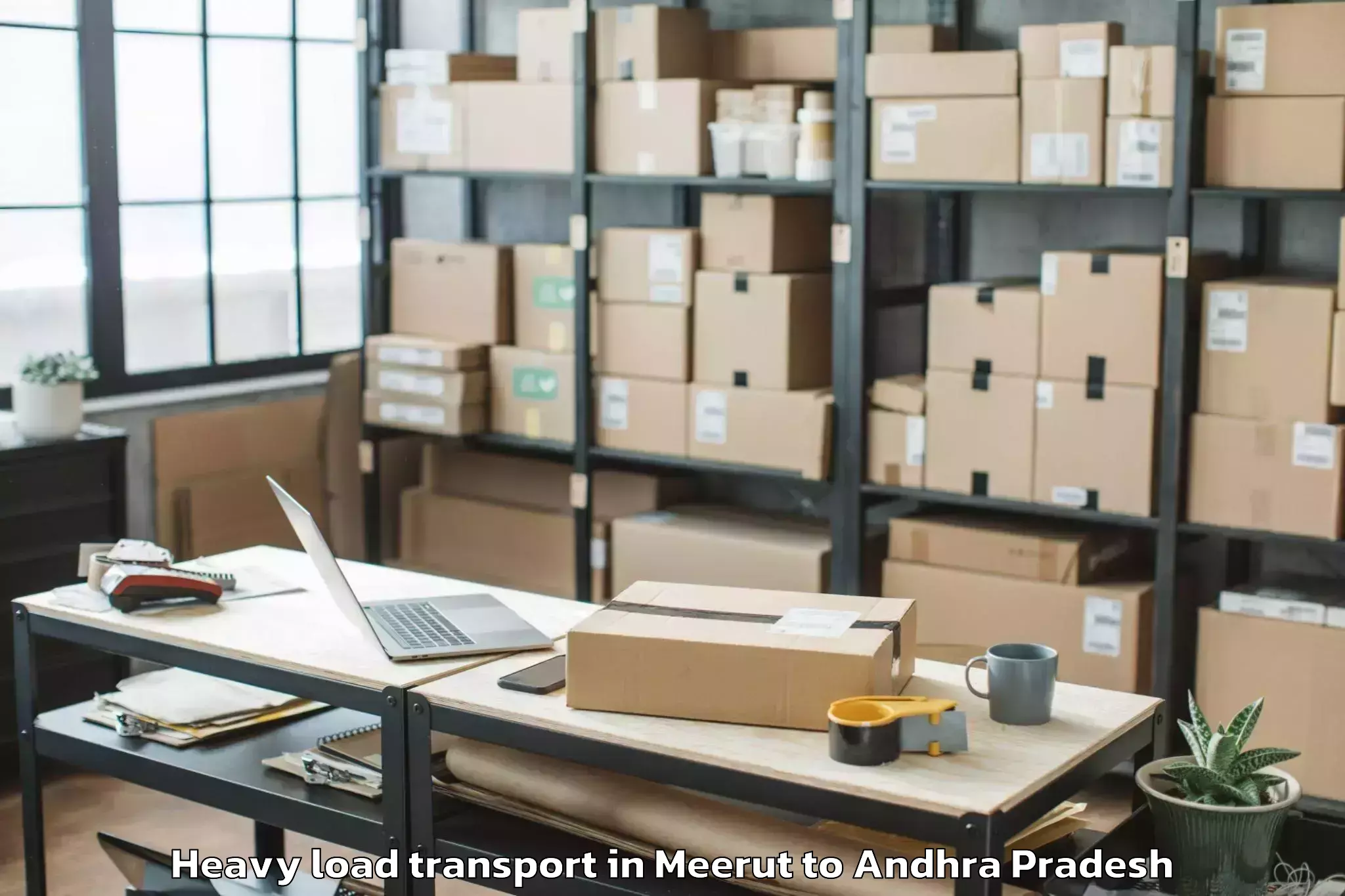 Hassle-Free Meerut to Pedakakani Heavy Load Transport